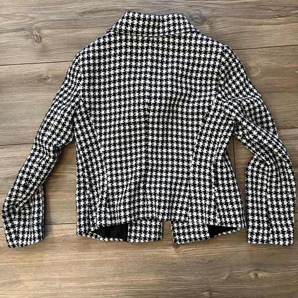 Zara Basic Black and White Houndstooth Jacket Womens 8 - Picture 7 of 7